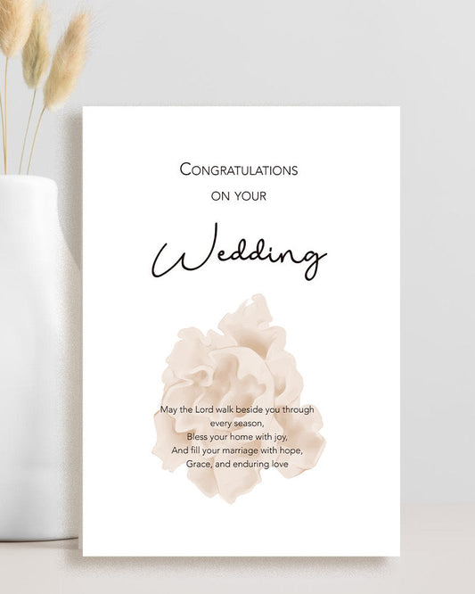 Christian wedding congratulations card may the Lord walk beside you faith blessing for newlyweds