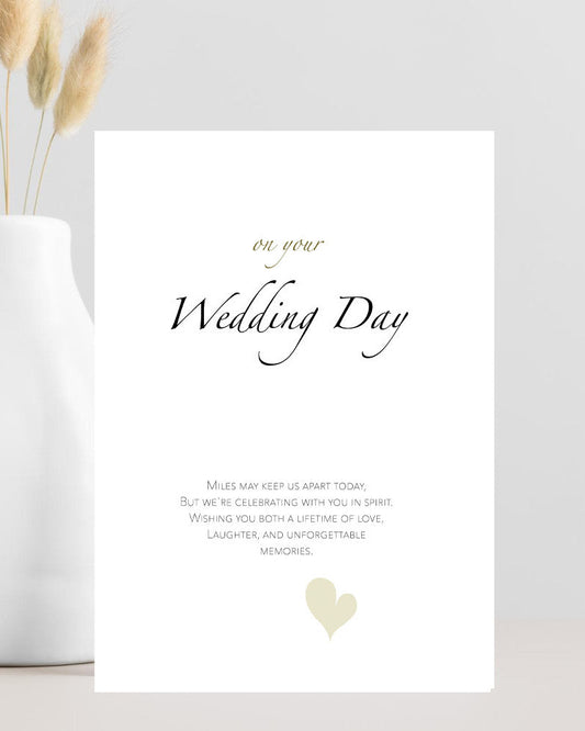 wedding congratulations card from afar celebrating with you in spirit absent friend card