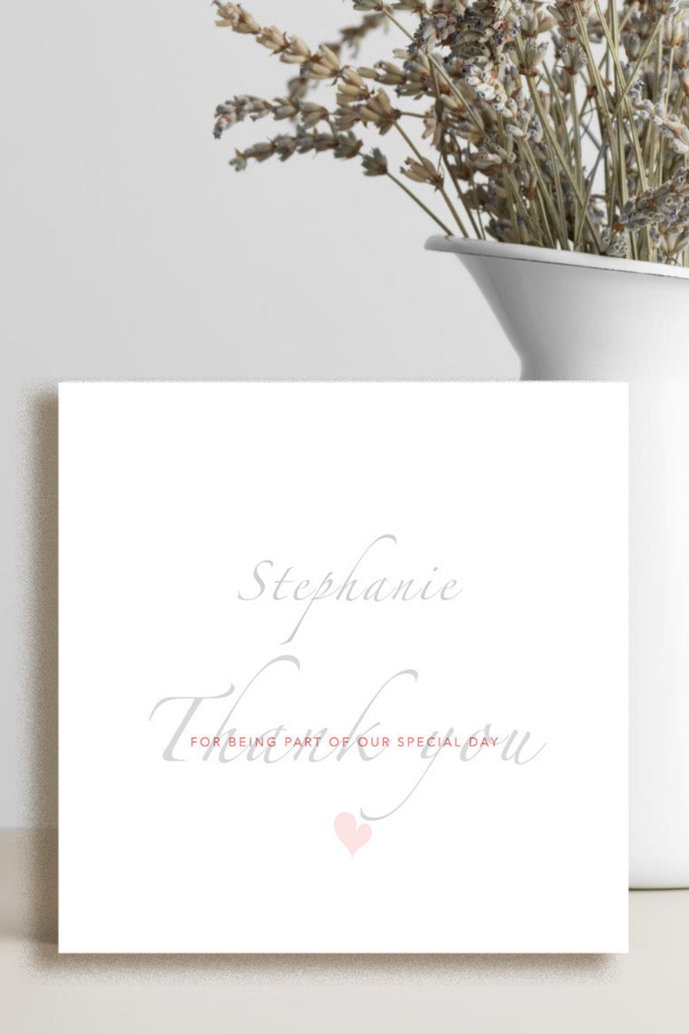 Personalised wedding thank you card with the message "Thank You for Being Part of Our Special Day", 