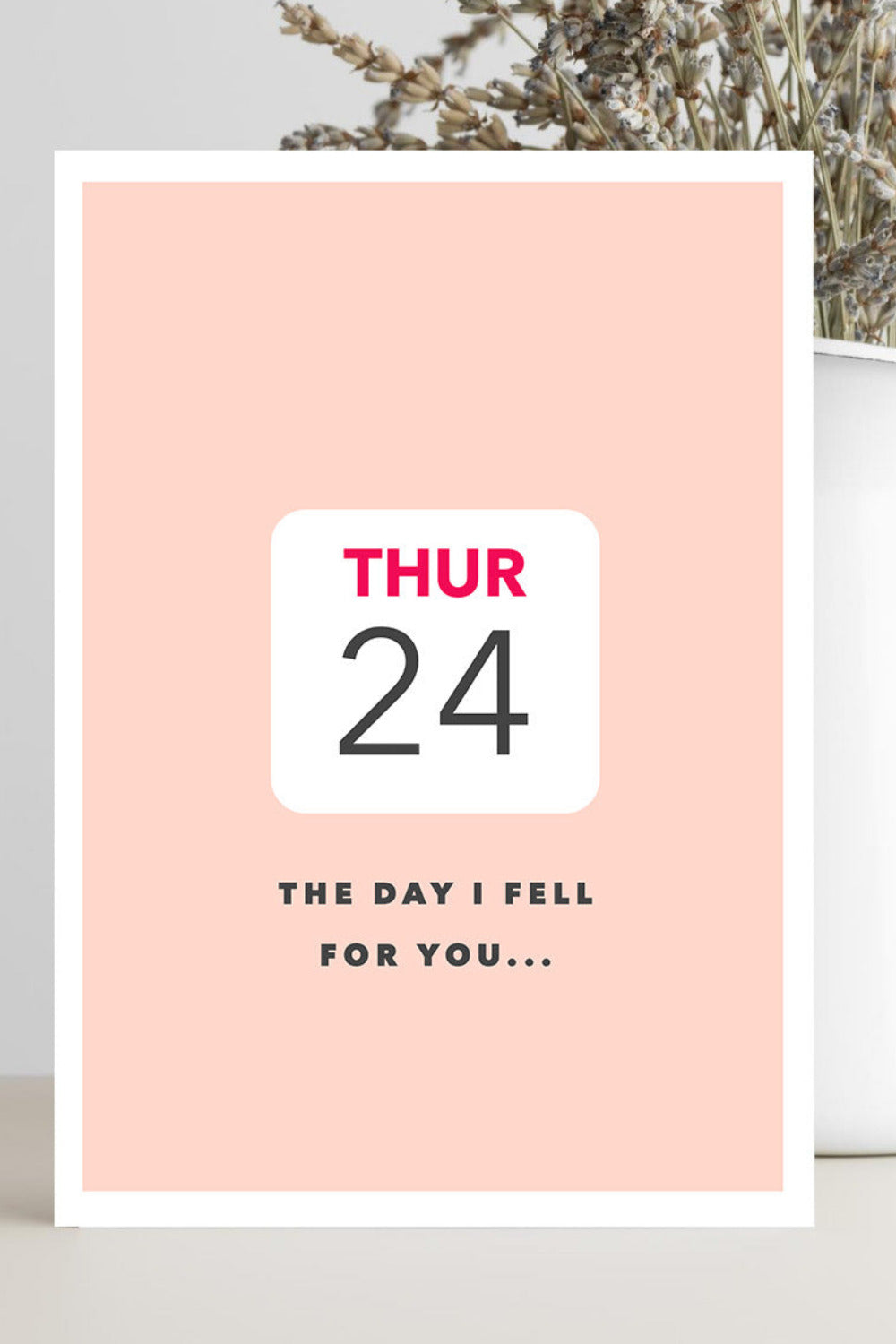 Date personalised card of the day a couple met.  