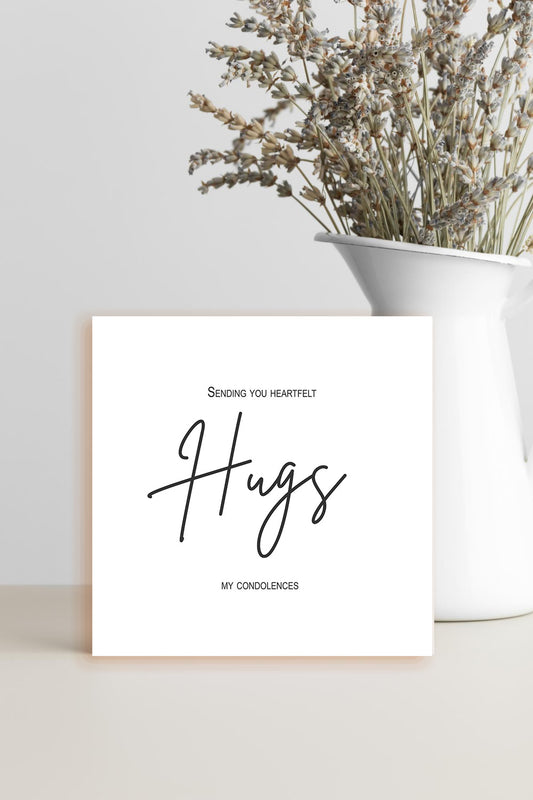 Sympathy Card - Sending You Heartfelt Hugs