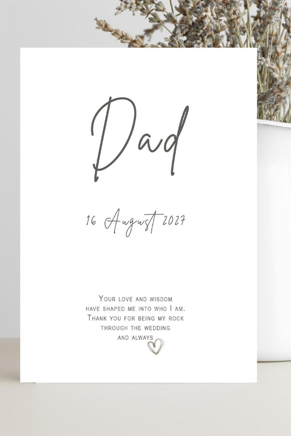 Wedding Thank You Card for Dad (Personalised) – Your Love and Wisdom