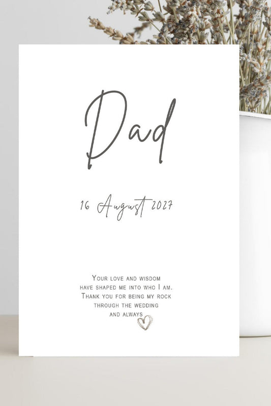 Wedding Thank You Card for Dad (Personalised) – Your Love and Wisdom