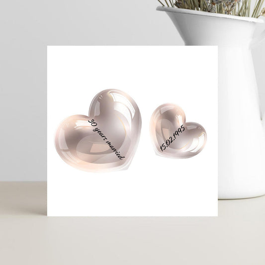 Pearl anniversary heart personalised card for 30 years married.