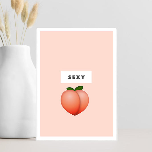 Sexy peach birthday card in vibrant orange colours