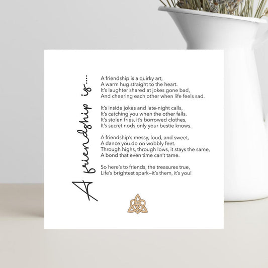 Card with a friendship is quote for best friends.