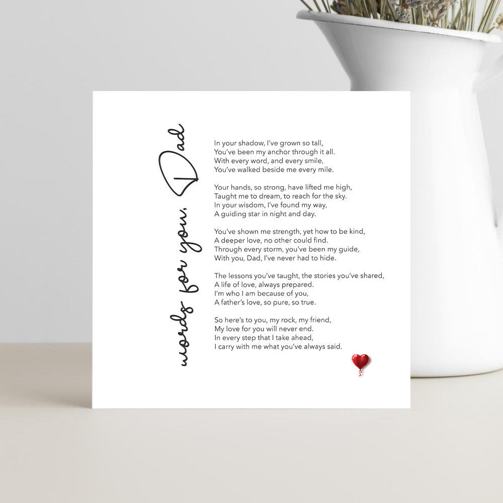 Card with a poem for Dad.