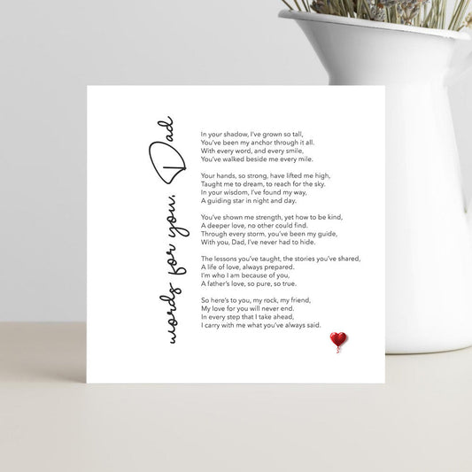 Card with a poem for Dad.