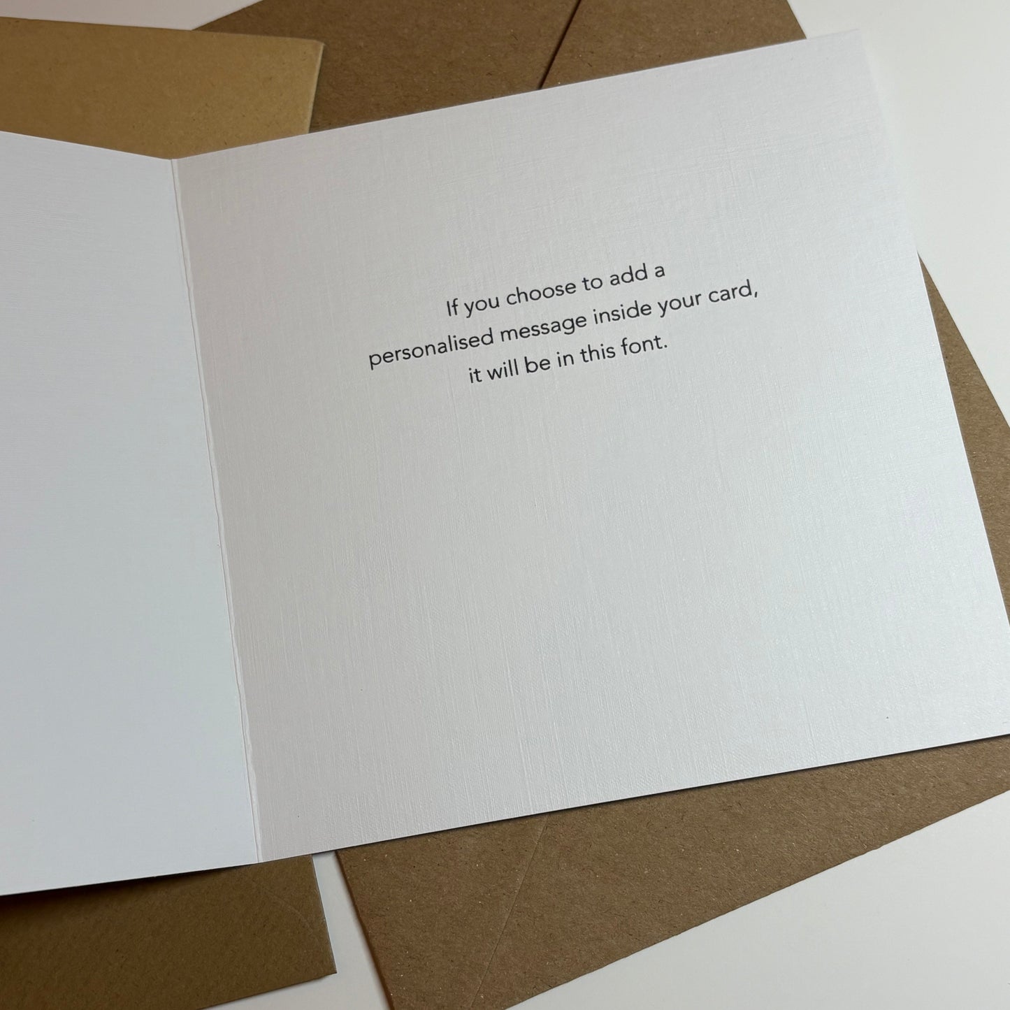 add a personalised message to your card